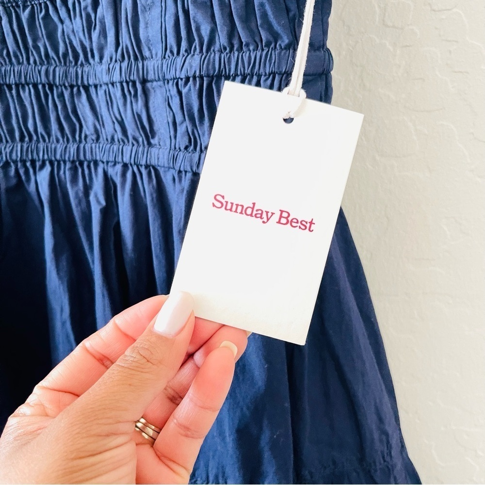 Aritzia Martine Poplin Navy Dress - Picture 7 of 10